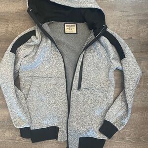 Gray and Black Zip-Up Hoodie